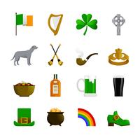 Iconos de color plano de Irlanda vector