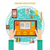 Online library concept vector