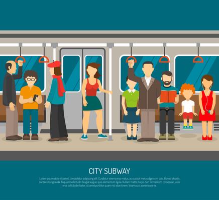 Inside Subway Train Poster