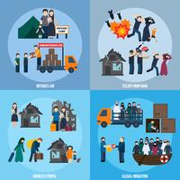 Stateless refugees set vector