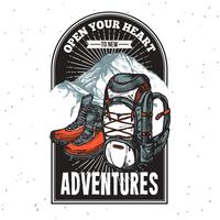 Adventure Lettering Emblem Print vector