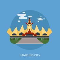 Lampung City Conceptual ilustración Diseño vector