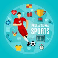 Professional Sports Flat Icon Set vector