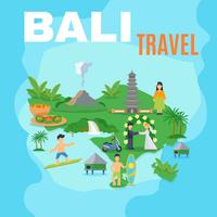 Mapa de fondo de viaje de Bali vector