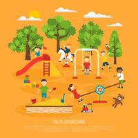 Kids Plaing Poster vector