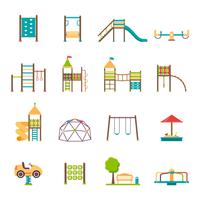 Playground Flat Icons Set vector