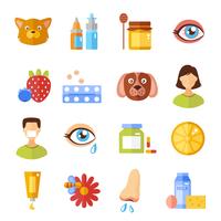 Allergy Types And Causes Icons vector