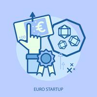 Euro puesta en marcha ilustración conceptual diseño vector