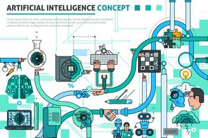 Artificial Intelligence Concept Composition  vector