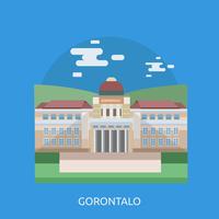 Ciudad de Gorontalo de Indonesia Ilustración conceptual Diseño vector