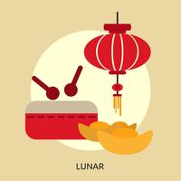 Ilustración conceptual lunar diseño vector