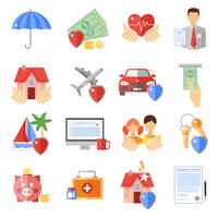  Insurance Icons Set  vector