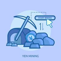 Minería Bitcoin Conceptual Ilustración Diseño vector