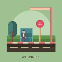 Esperando autobús Conceptual ilustración diseño vector