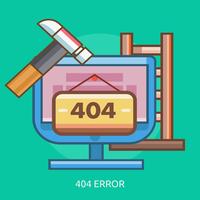 Error 404 Conceptual Ilustración Diseño vector