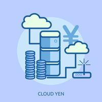 Cloud Bitcoin Conceptual illustration Design vector