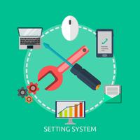 Setting System Conceptual illustration Design vector