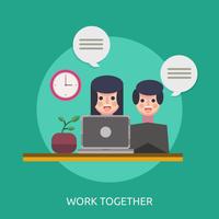 Work Together Conceptual illustration Design vector