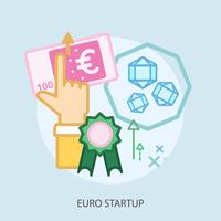 Euro puesta en marcha ilustración conceptual diseño vector