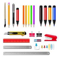 Stationery Realistic Set vector