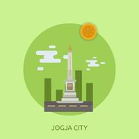 Jogja City Conceptual Ilustración Diseño vector