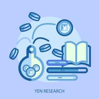 Yen investigación conceptual ilustración diseño vector