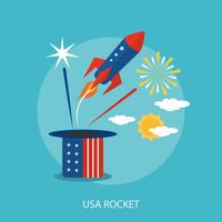 USA Rocket Conceptual Ilustración Diseño vector