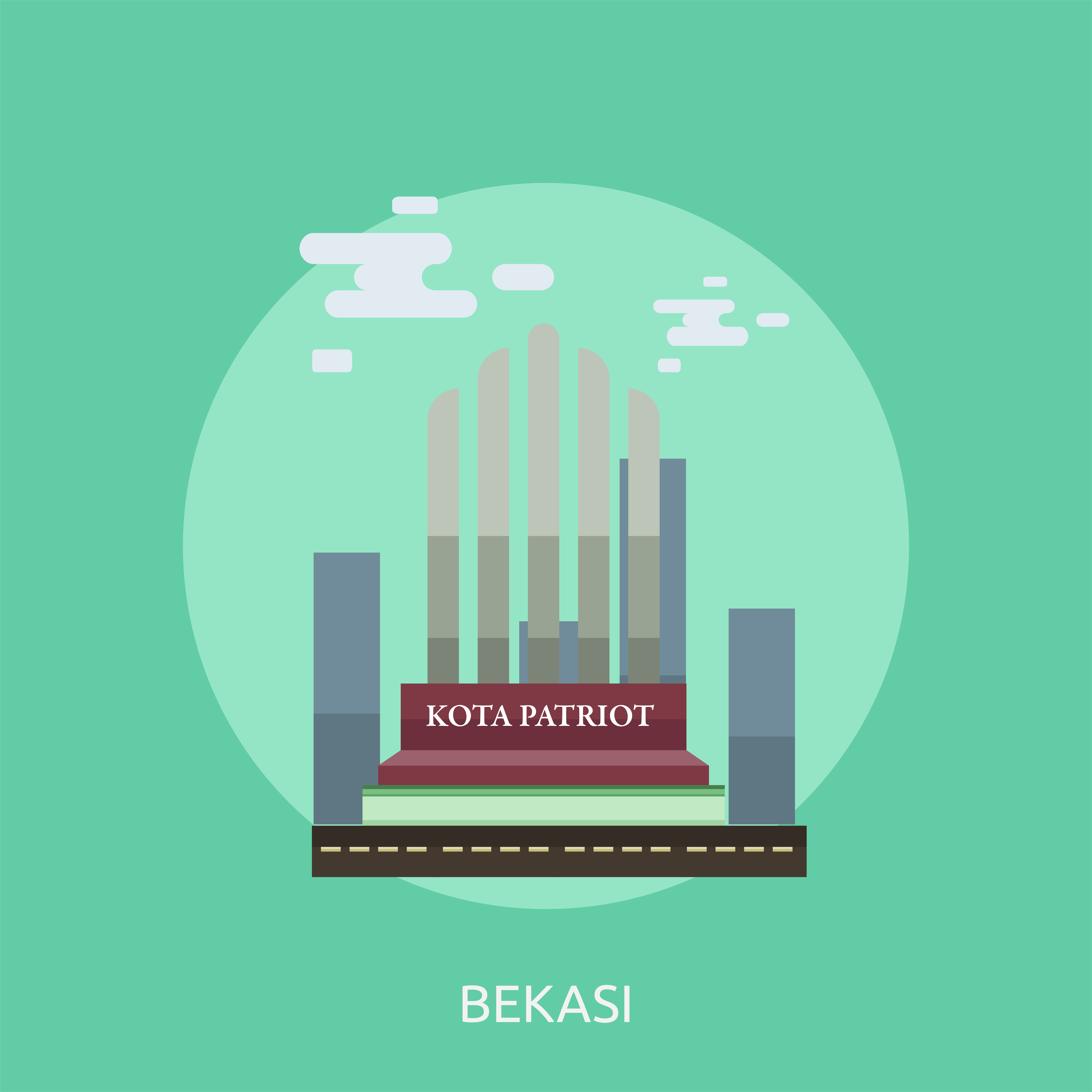 Bekasi City Of Indonesia Conceptual Illustration Design Download Free Vectors Clipart Graphics Vector Art
