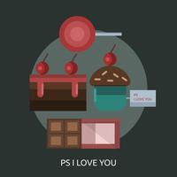 PS I Love You Conceptual illustration Design vector