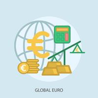 Global Euro Conceptual illustration Design vector