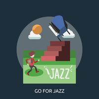Go For Jazz Conceptual Ilustración Diseño vector