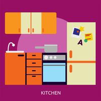 Cocina Conceptual Ilustración Diseño vector