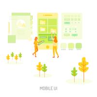 Mobile Ui Conceptual illustration Design vector