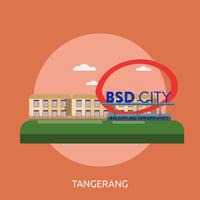 Tangerang City of Indonesia Conceptual illustration Design vector