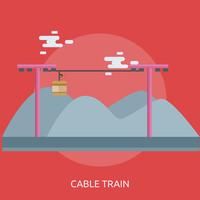 Cable Tren Conceptual Ilustración Diseño vector