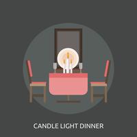 Candle Light Dinner Conceptual illustration Design vector