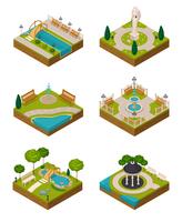 Set Of Isometric Landscape Design Compositions vector