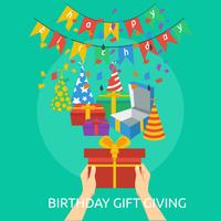 Birthday Gift Gving Conceptual illustration Design vector