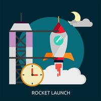 Rocket Launch Conceptual ilustración Diseño vector