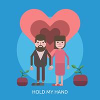 Hold My Hand Ilustración conceptual Diseño vector