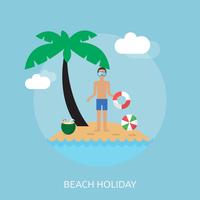 Beach Holiday Conceptual illustration Design vector