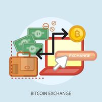 Bitcoin Exchange Conceptual ilustración Diseño vector