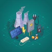 Electricity Isometric Composition vector