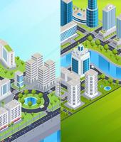 Isometric City Banners vector