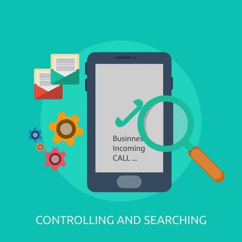 Controlling And Searching Conceptual illustration Design vector