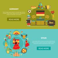 Germany Spain Banners Set vector