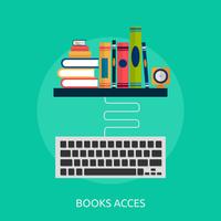 Books and keyboard Conceptual illustration Design vector