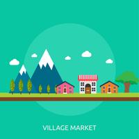 Village Market Conceptual illustration Design vector