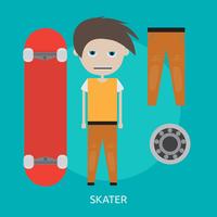 Patinador Conceptual Ilustración Diseño vector