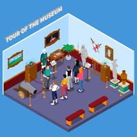 Tour Of Museum Isometric Composition vector